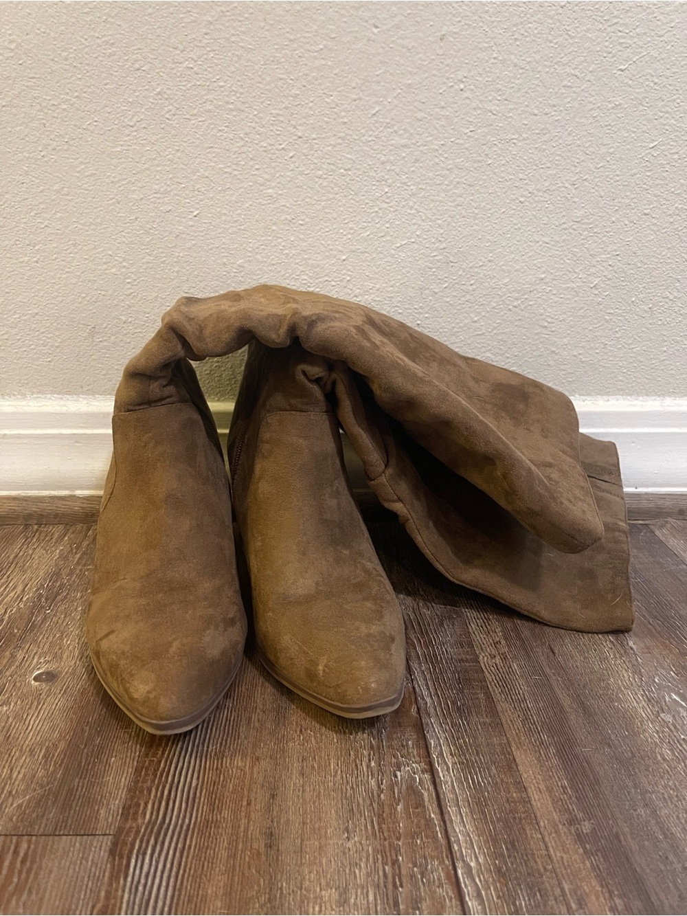 Brown Suede Over-the-Knee Boots